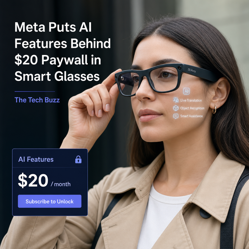 Meta Puts AI Features Behind $20 Paywall in Smart Glasses – The Tech Buzz